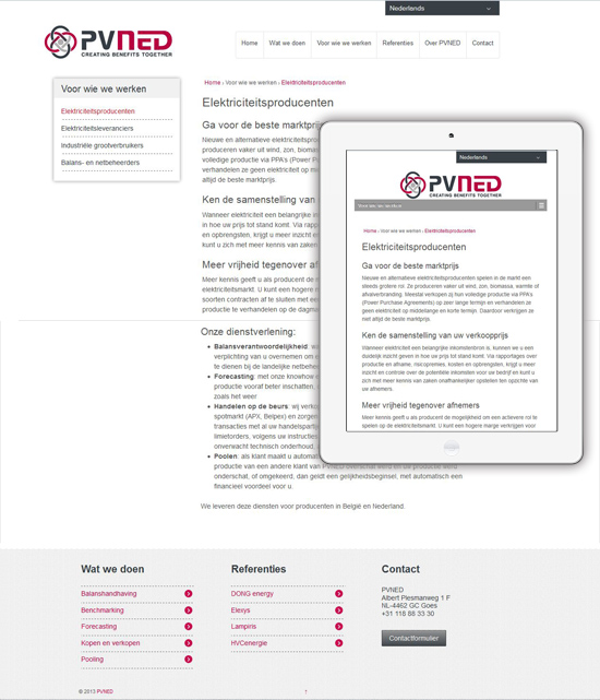 pvned wordpress website responsive design