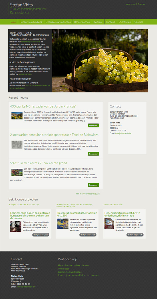 stefanvidts homepage meertalige wordpress website
